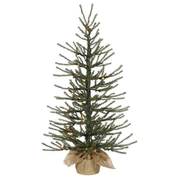 2' Artificial Angel Pine Tree w/Burlap Base 35 Clear Lights