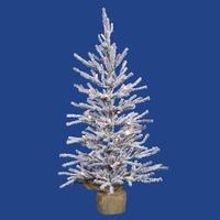 Vickerman 2' Artificial Frosted Angel Pine Tree w/Burlap Base 35 Warm White LED Lights