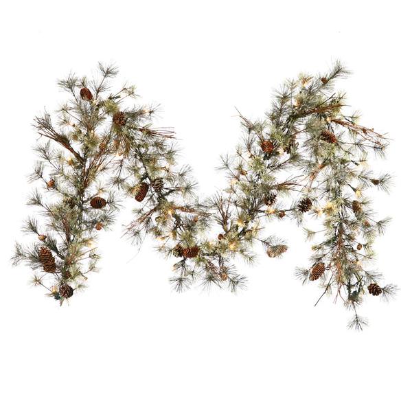 9' Artificial Dakota Pine Garland with 50 Clear Lights