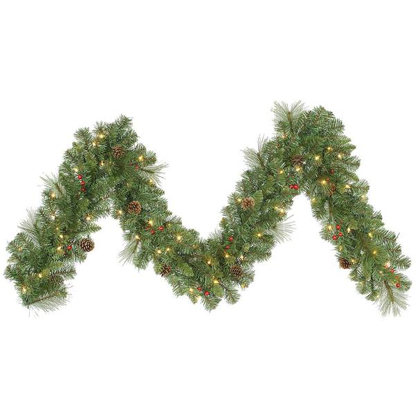 9' Artificial Cambridge Garland with 70 Clear Lights