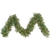 Vickerman 9' Artificial Cambridge Garland with 70 Clear Lights