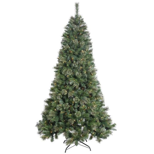 9' x 60" Artificial Butte Mixed Pine Tree with 800 Warm White LED Lights