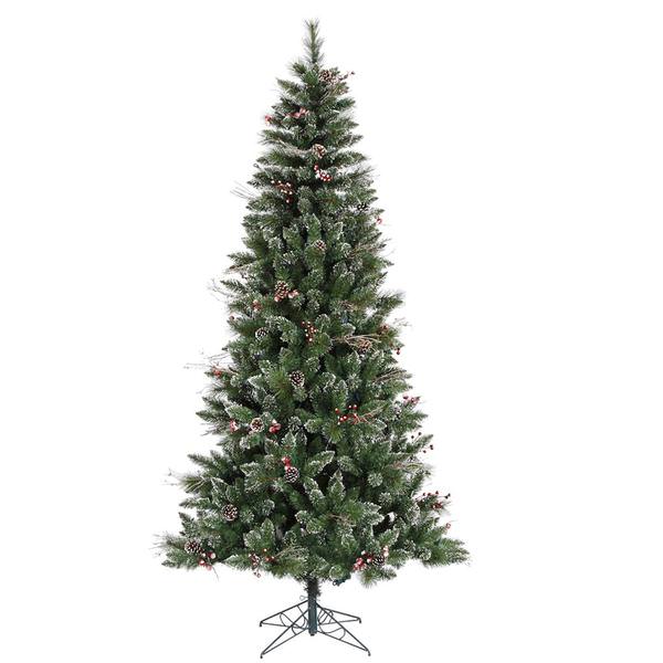 4.5' x 28" Artificial Snow Tipped Pine and Berry Tree