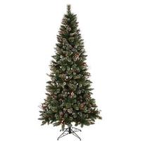 Vickerman 9' x 51" Artificial Snow Tipped Pine and Berry Tree with 650 Multi Color Lights