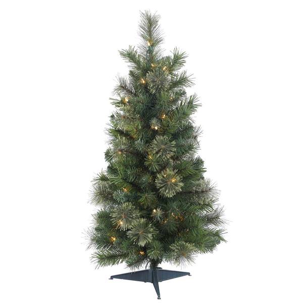 2' x 15" Artificial Butte Mixed Pine Tree with 35 Warm White LED Lights