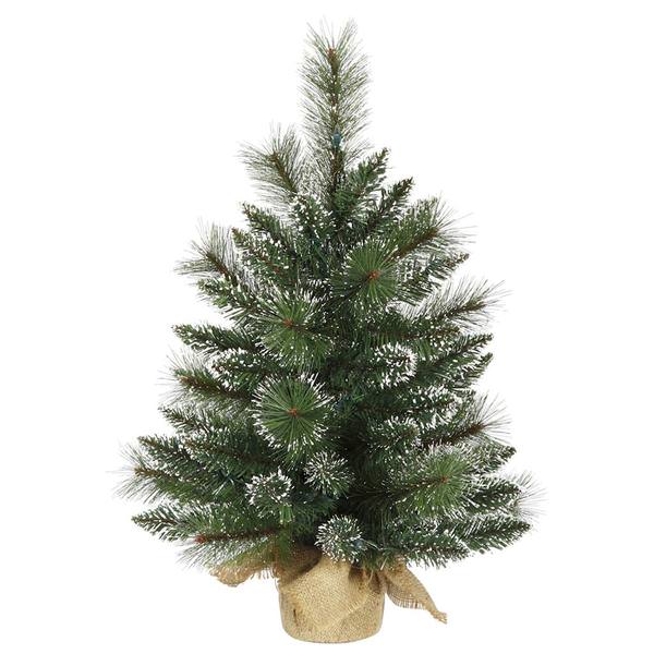 2' Artificial Mixed Snow Tip Pine Tree