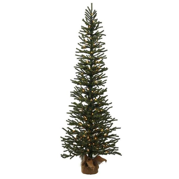 3' Artificial Mini Tree w/Burlap Base 50 Warm White LED Lights