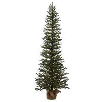 Vickerman 4' x 16" Artificial Mini Pine Tree with 100 Warm White LED Lights