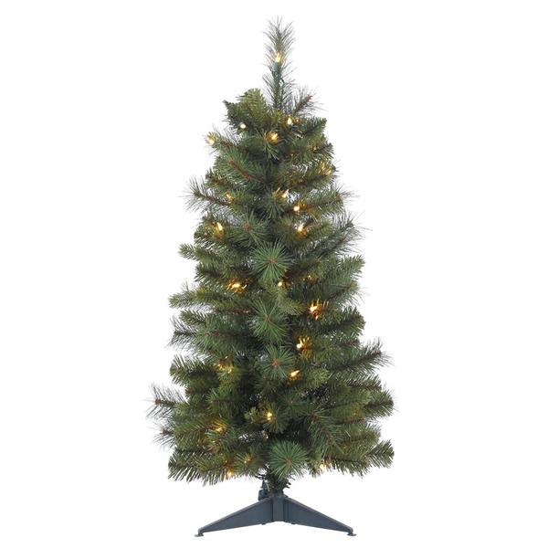 2' x 16" Artificial Classic Mix Pine Tree with 35 Clear Dura-lit Mini Lights
