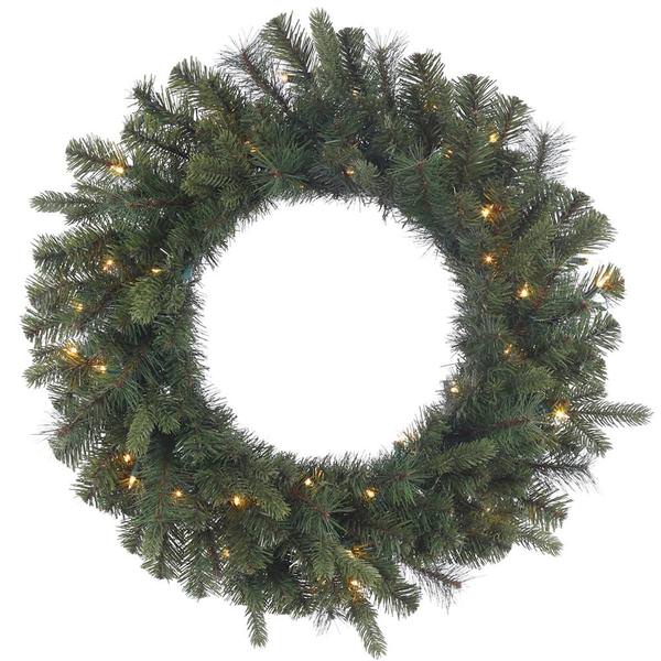 24" Artificial Classic Mixed Pine Wreath 35 Clear Lights