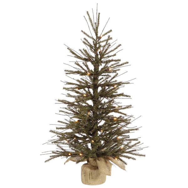 2' Artificial Vienna Twig Tree w/Burlap Base 35 Warm White LED Lights