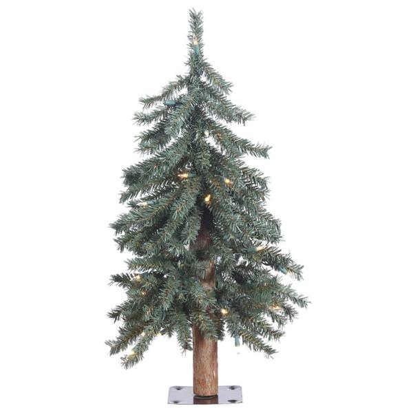 2' x 16.5" Artificial Natural Bark Alpine 35 Clear Lights
