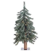 Vickerman 2' x 16.5" Artificial Natural Bark Alpine 35 Clear Lights