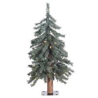 Vickerman 2' x 16.5" Artificial Natural Bark Alpine Pine Tree with 35 LED Lights
