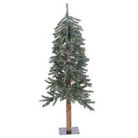 Vickerman 4' x 25.5" Artificial Natural Bark Alpine Tree with 100 Clear Lights