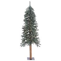 Vickerman 5' x 25" Artificial Natural Bark Alpine Tree with 150 Warm White LED Lights