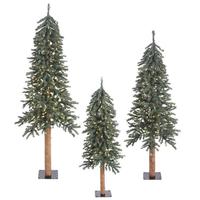 Vickerman 4' 5' 6' Artificial Natural Bark Alpine 500 Warm White LED Lights