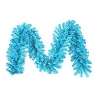 Vickerman 9' Artificial Sky Blue Garland with 70 Teal LED Lights