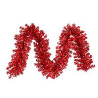 Vickerman 9' Artificial Red Garland with 70 Red LED Lights