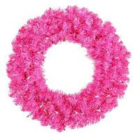 Vickerman 24" Artificial Hot Pink Wreath 50 Pink LED Lights