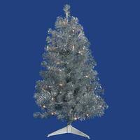 Vickerman 3' x 19" Silver Tree with 50 Clear LED Lights