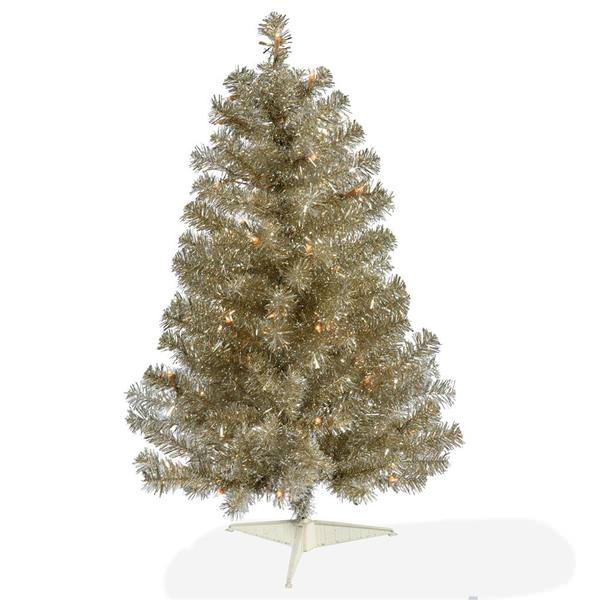 3' x 19" Champagne Tree 50 Warm White LED Lights