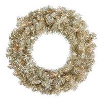 Vickerman 24" Artificial Champagne Wreath 50 Clear Lights