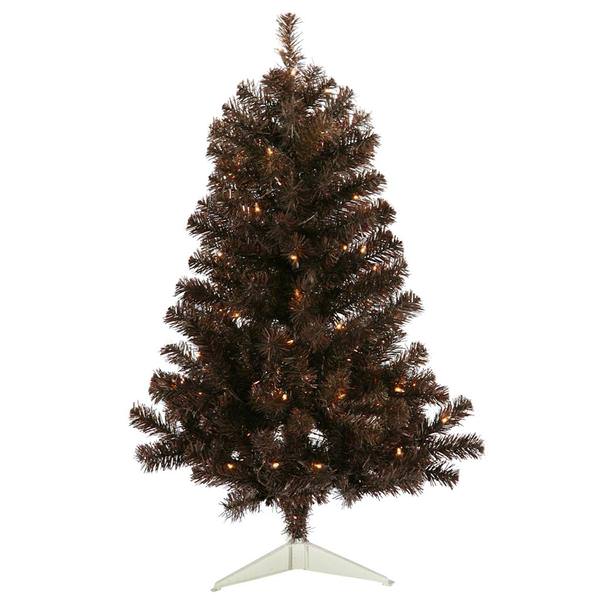 3' x 19" Mocha Tree with 50 Warm White LED Lights