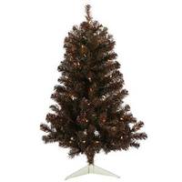 Vickerman 3' x 19" Mocha Tree with 50 Warm White LED Lights