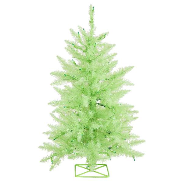 2' x 23" Lime Green Tree with 35 Green Dura-Lit Miniature Lights