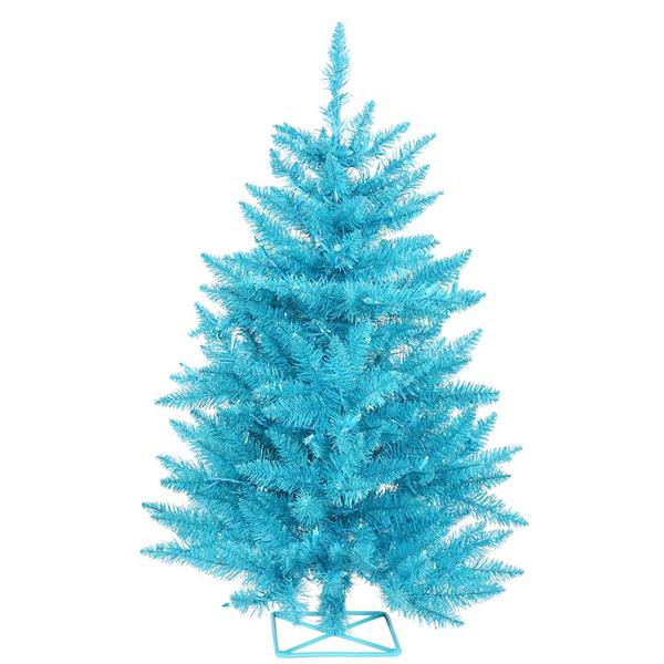 3' x 29" Sky Blue Tree with 70 Teal Lights
