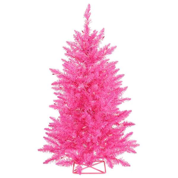 2' x 23" Hot Pink Tree with 35 Pink LED Lights