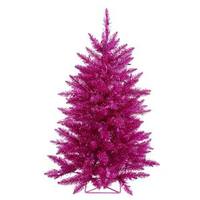 Vickerman 3' x 29" Fuchsia Tree with 70 Purple Lights