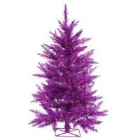 Vickerman 2' x 23" Purple Tree with 35 Purple LED Lights