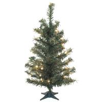 Vickerman 2' Artificial Canadian Pine 35 Clear Lights with Plastic Stand