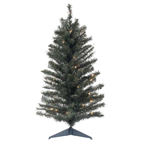 3' Artificial Canadian Pine 35 Clear Lights