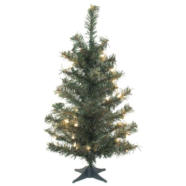 3' Artificial Canadian Pine 35 Warm White Lights