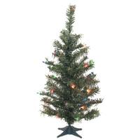 Vickerman 3' Artificial Canadian Pine 35 Multi-Colored Lights