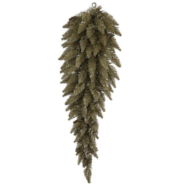 36" Artificial Antique Champagne Fir Teardrop