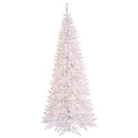 View 10' x 50" White Slim Tree with 900 Warm White LED Lights