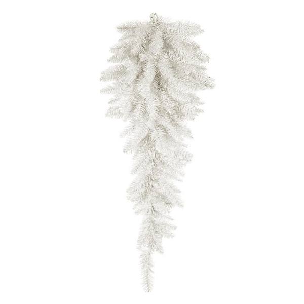 36" Artificial White Fir Teardrop Christmas Decoration