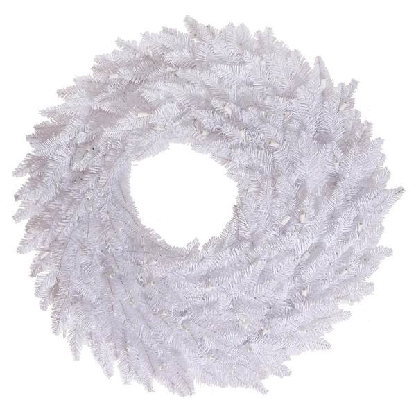 30" Artificial White Fir Wreath