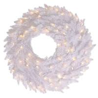 Vickerman 48" Artificial White Fir Wreath 150 Clear Miniature Lights