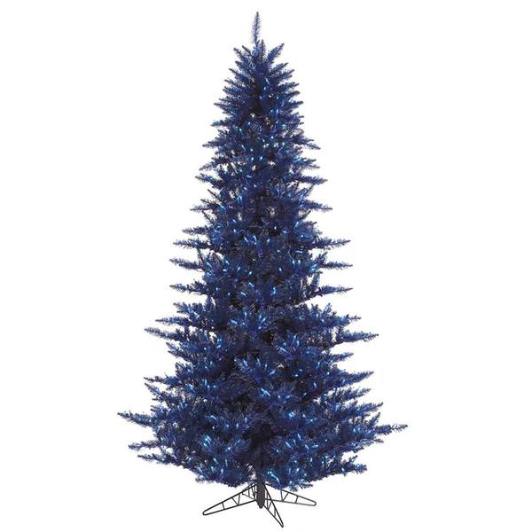 3' x 25" Navy Blue Fir Tree with 100 Blue Lights