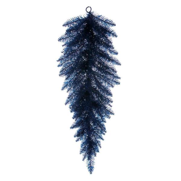 36" Artificial Navy Blue Fir Unlit Teardrop