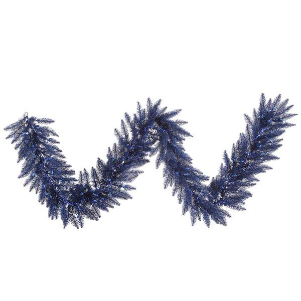 9' Artificial Navy Blue Fir Garland