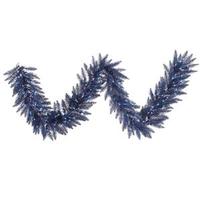 Vickerman 9' Artificial Navy Blue Garland with 100 Blue LED Lights