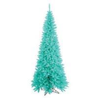 Vickerman 6.5' x 34" Aqua Slim Fir Tree with 400 Aqua LED Lights