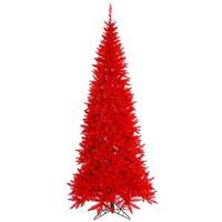 View 7.5' x 40" Red Slim Fir Tree