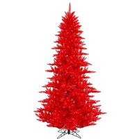 Vickerman 7.5' x 52" Red Fir Tree 750 Red Miniature Lights